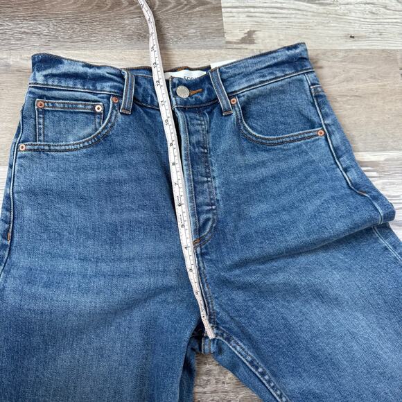 NWT Denim Forum Arlo High Rise Straight Jeans Blue 27 Y2K 90s - Picture 10 of 11